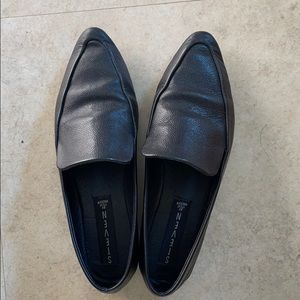 Steve Madden black leather loafers, size 5.5